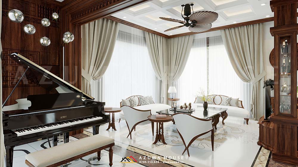 Thiết kế nội thất nhà ống tân cổ điển sang trọng thượng lưu