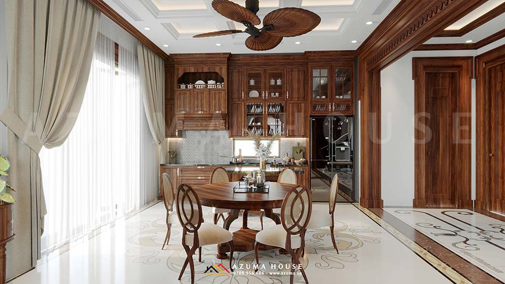 Thiết kế nội thất nhà ống tân cổ điển sang trọng thượng lưu