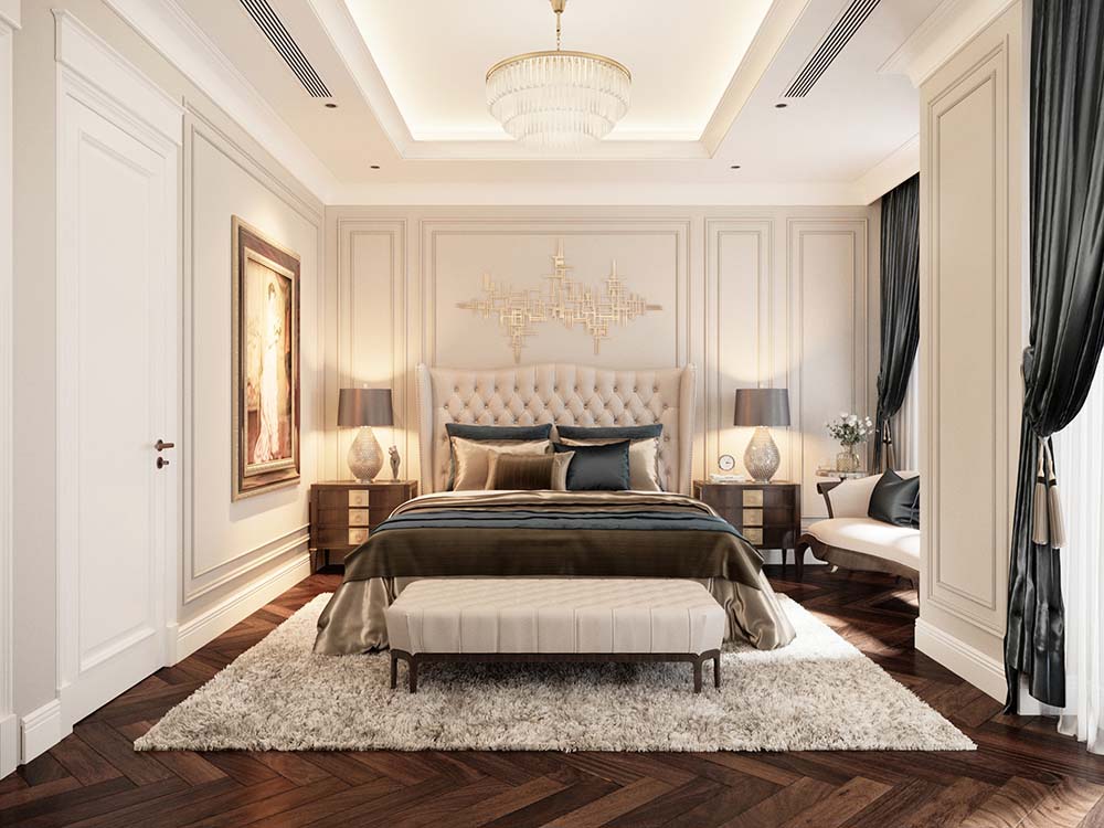 Thiết kế nội thất nhà ống tân cổ điển sang trọng thượng lưu