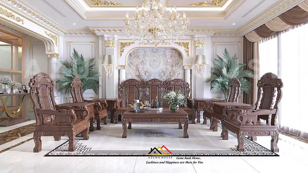 Thiết kế nội thất nhà ống tân cổ điển sang trọng thượng lưu