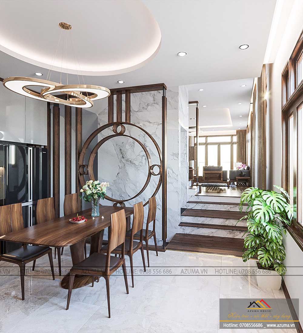 Thiết kế nội thất nhà lệch tầng sang trọng hợp phong thủy